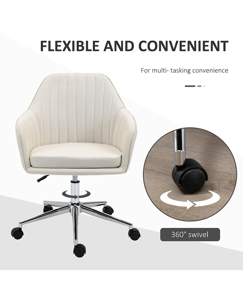 Vinsetto Office Computer Chair w/Tub Shape Design, & Lined Pattern Back,