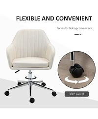Vinsetto Office Computer Chair w/Tub Shape Design, & Lined Pattern Back,