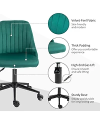 Vinsetto Velvet-Touch Mid-Back Armless Computer Office Task Chair Seat,