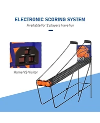 Soozier Electronic Basketball Hoop Game with Score Board, Fold-Up, Hoop Sensor
