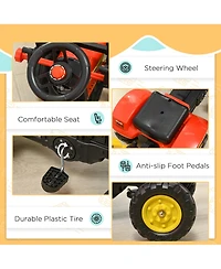 Aosom Kids Ride On Excavator/Bulldozer, Pedal Car Digger Toy