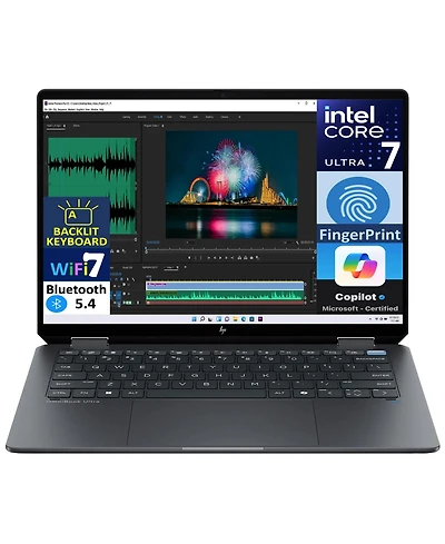 Hp OmniBook Ultra Flip 2-in-1 Laptop 14.0" 2.8K Display (Intel Ultra 7-256V, 16GB LPDDR5, 1TB PCIe Ssd,Fp, 2 TB4, WiFi 7, Bt 5.4, Win 11 Pro)