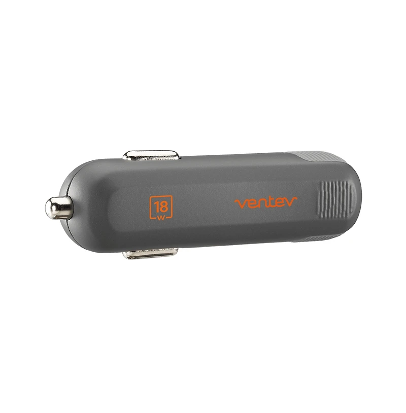 Ventev 18W Ultrafast Usb C Universal Car Charger-Gray