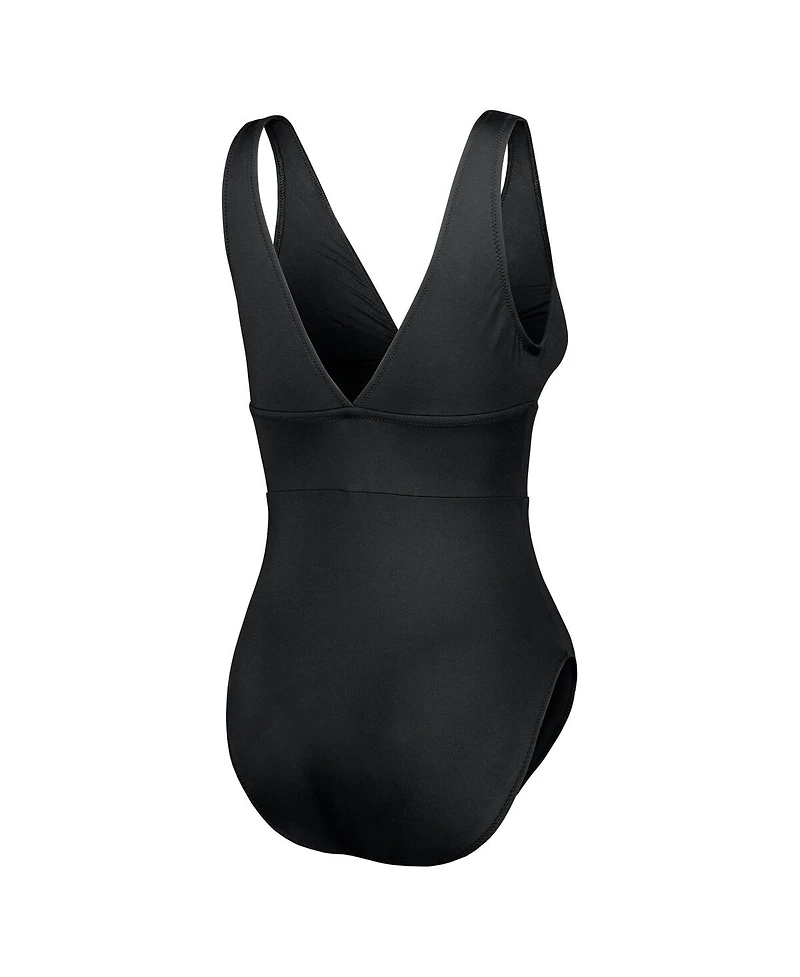 Tommy Bahama Women's Black Georgia Bulldogs Palm Modern V-Neck One-Piece Swimsuit
