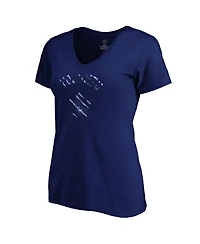 Fanatics Women's Navy Toronto Maple Leaf's Total Shine V-Neck T-Shirt