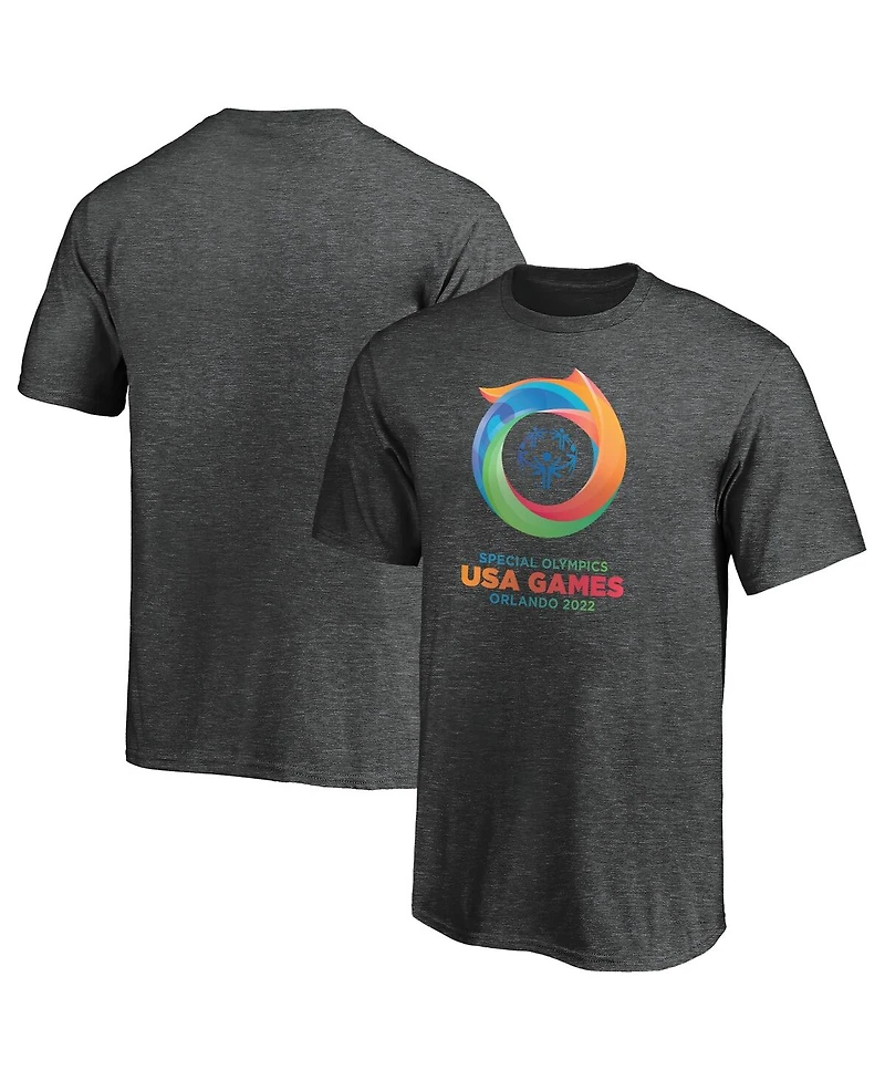 Fanatics Big Boys and Girls Heather Charcoal 2022 Special Olympics Usa Games Primary Logo T-Shirt
