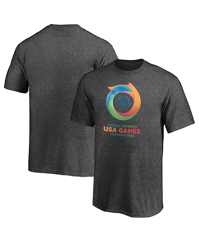 Fanatics Big Boys and Girls Heather Charcoal 2022 Special Olympics Usa Games Primary Logo T-Shirt