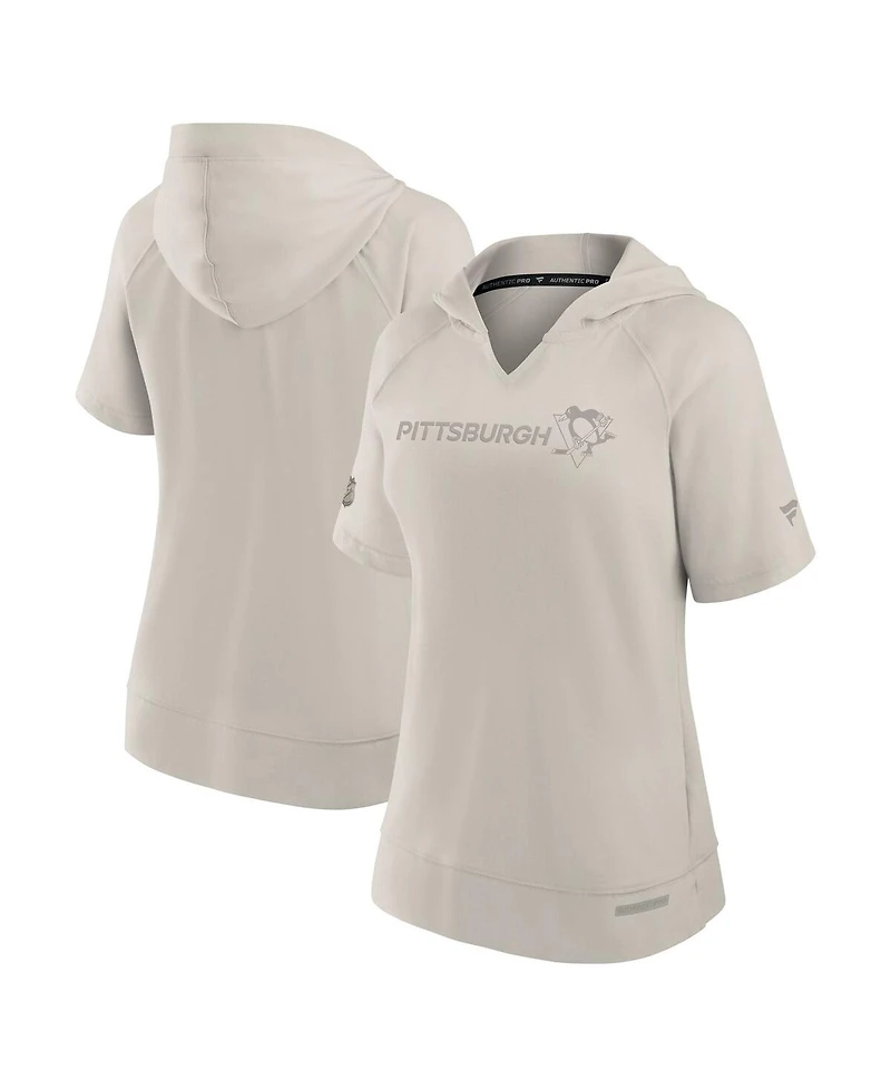 Fanatics Women's Cream Pittsburgh Penguins Authentic Pro Road Fashion Top