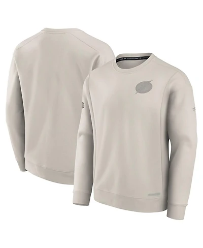 Fanatics Men's Cream Tampa Bay Lightning Authentic Pro Road Fleece Pullover Sweatshirt