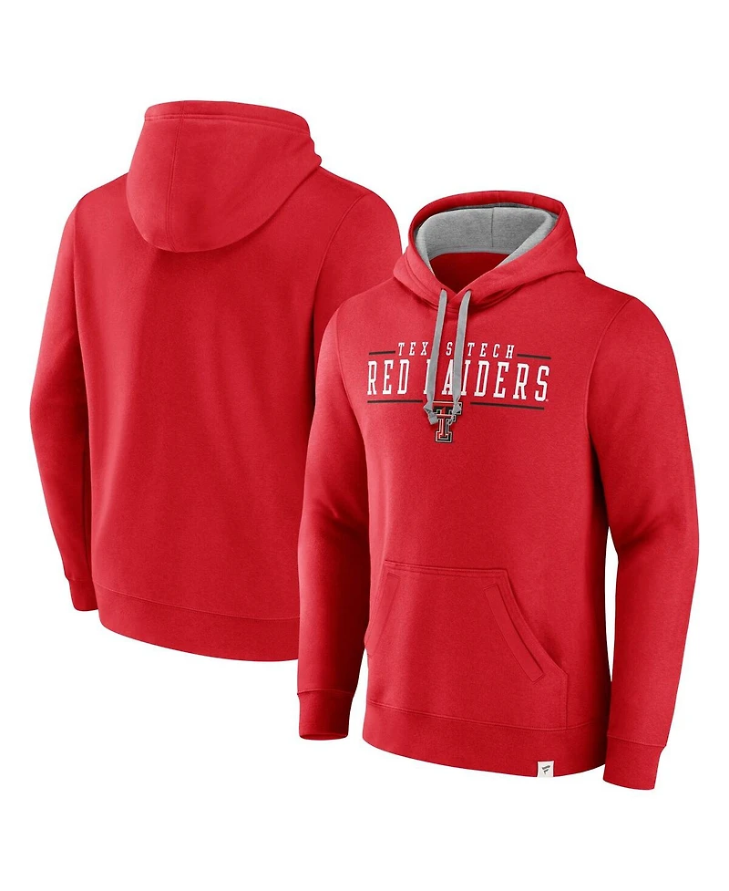 Fanatics Men's Red Texas Tech Raiders Second Wind Distressed Pullover Hoodie