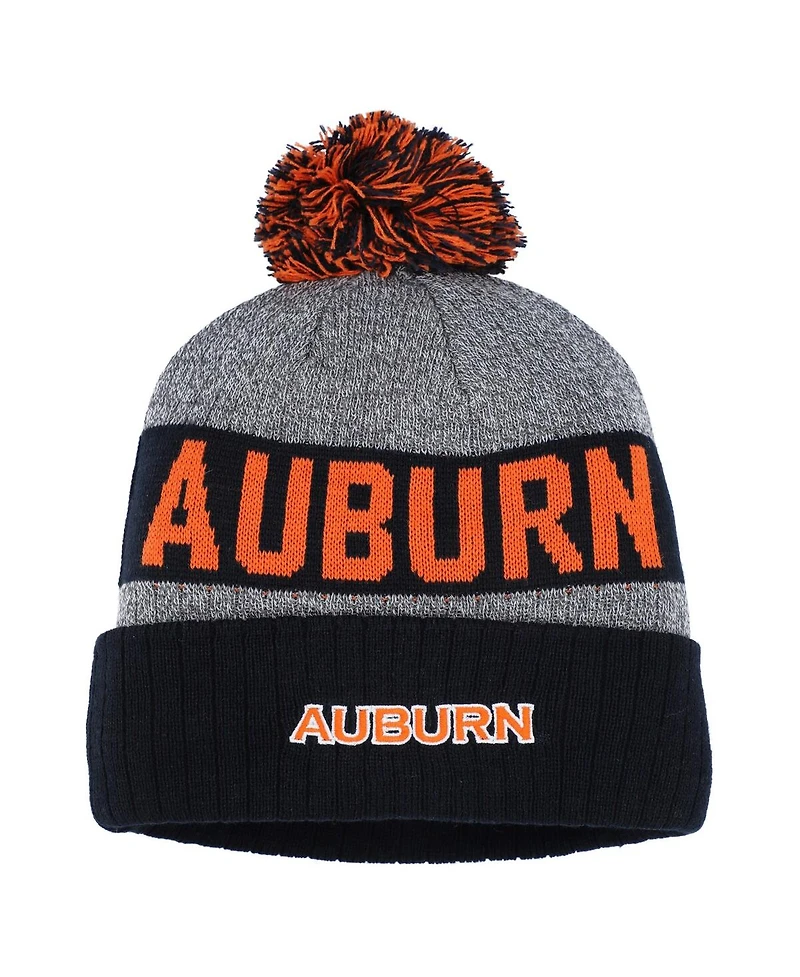 Top of the World Men's Navy Auburn Tigers Below Zero Cuffed with Pom Knit Hat