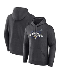 Fanatics Men's Heather Charcoal Los Angeles Rams 2023 Nfl Playoffs Fleece Pullover Hoodie