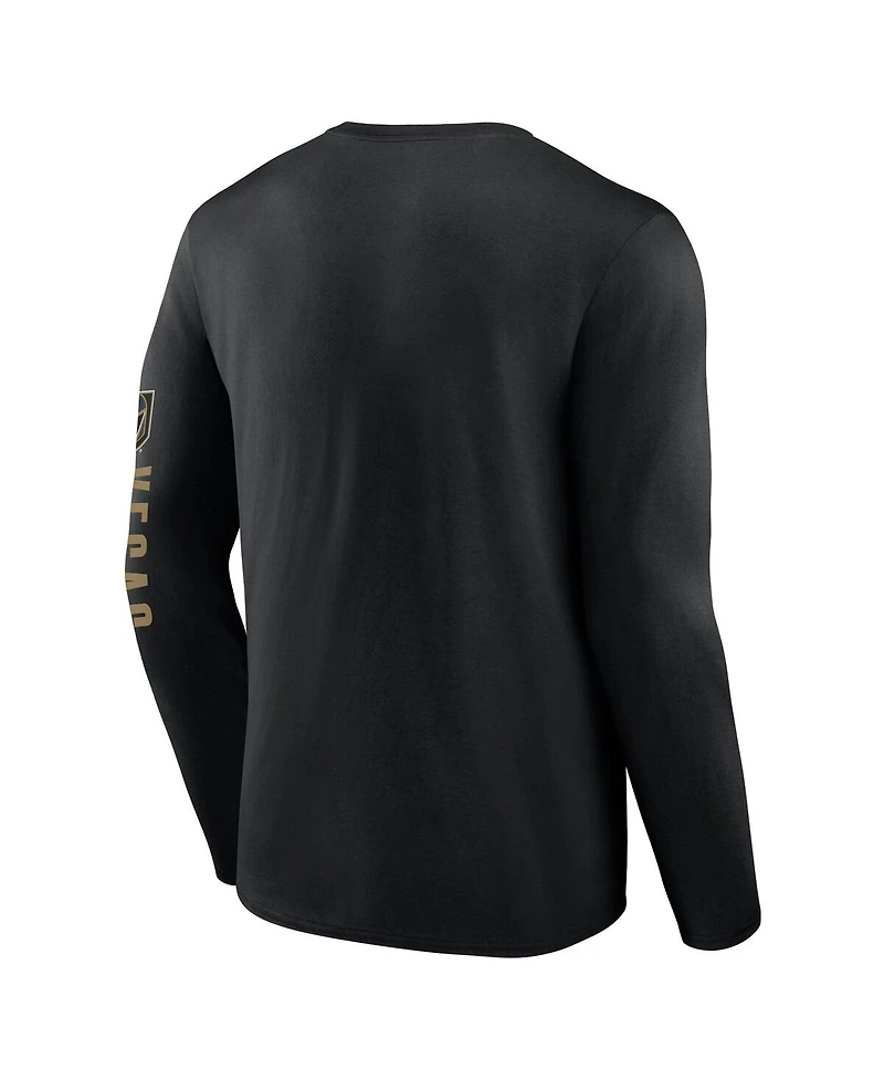 Fanatics Men's Black Vegas Golden Knights Headline Long Sleeve T-Shirt