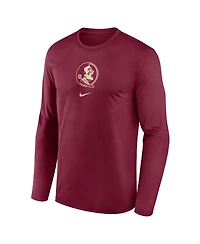 Nike Men's Garnet Florida State Seminoles On-Court Basketball Shootaround Performance Long Sleeve T-Shirt