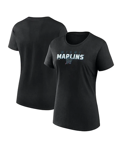 Fanatics Women's Black Miami Marlins Lean T-Shirt