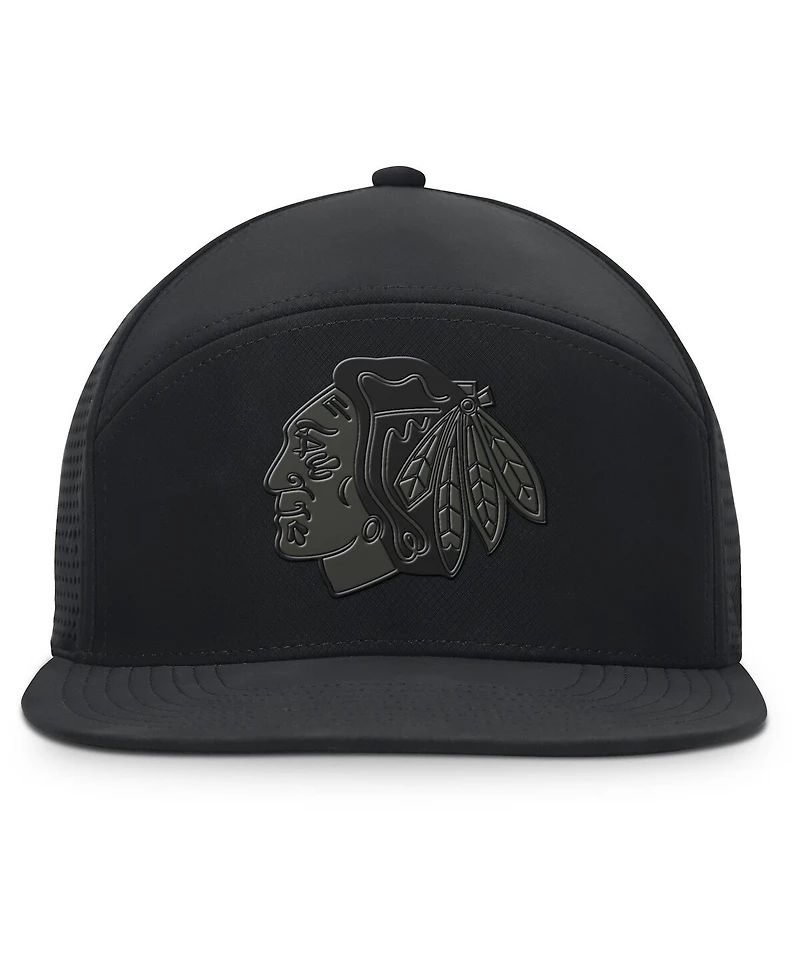 Fanatics Men's Black Chicago Blackhawks Front Office Adjustable Hat