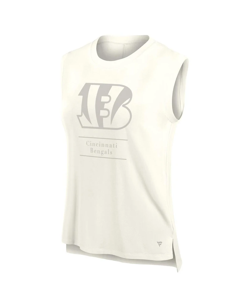 Fanatics Women's Cream Cincinnati Bengals Studio Embrace Tank Top