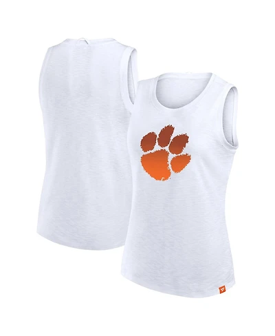 Fanatics Women's White Clemson Tigers Activate Slub Tank Top