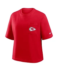 Nike Women's Red Kansas City Chiefs Rewind Pocket Boxy T-Shirt