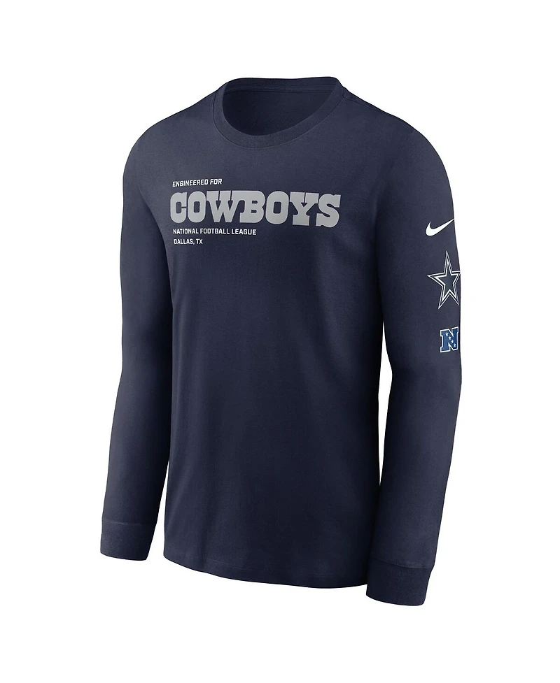 Nike Men's Navy Dallas Cowboys Play to Win Essential Long Sleeve T-Shirt