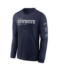 Nike Men's Navy Dallas Cowboys Play to Win Essential Long Sleeve T-Shirt