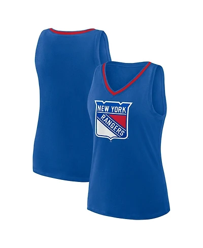 Logo Athletic Women's Blue New York Rangers Stellar Win V-Neck Tank Top