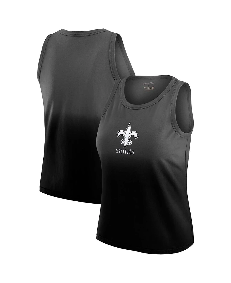 Wear by Erin Andrews Women's Black New Orleans Saints Ombre Tank Top