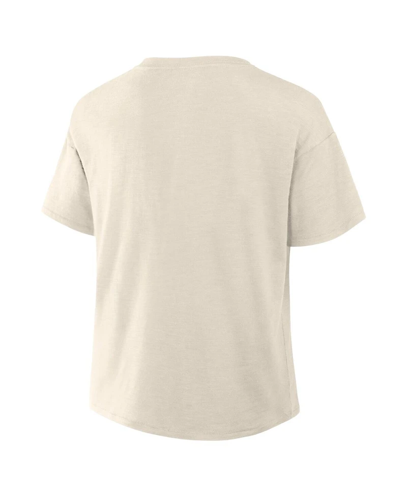 Fanatics Women's Cream Green Bay Packers Trick Play Slub Boxy T-Shirt