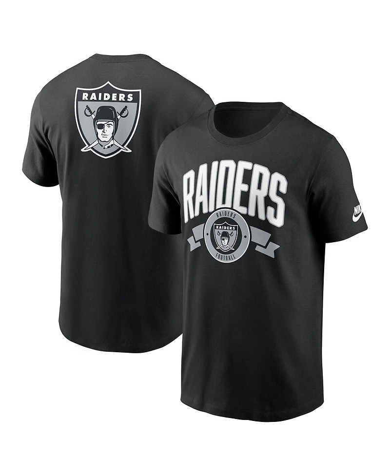 Nike Men's Black Las Vegas Raiders Rewind Front and Back Hit Essential T-Shirt