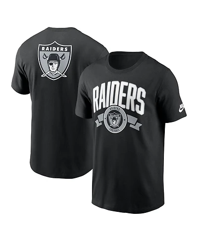 Nike Men's Black Las Vegas Raiders Rewind Front and Back Hit Essential T-Shirt