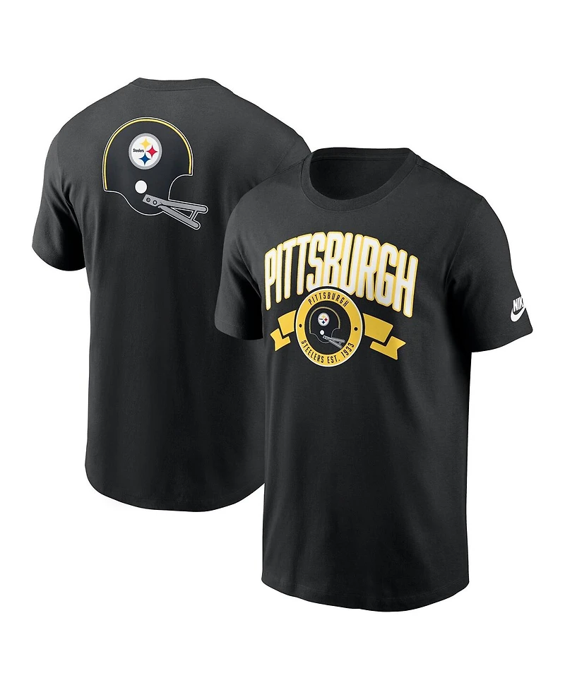 Nike Men's Black Pittsburgh Steelers Rewind Front and Back Hit Essential T-Shirt