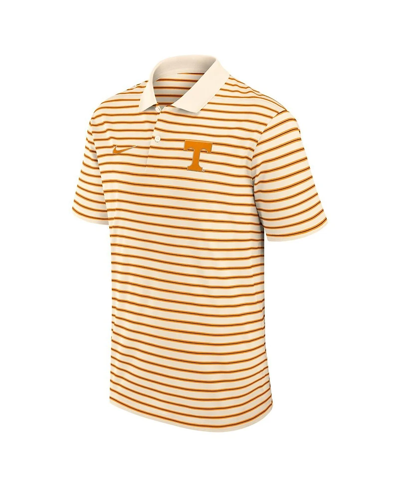 Nike Men's Cream Tennessee Volunteers Solid Foundation Striped Performance Polo Shirt