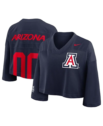 Nike Women's Navy Arizona Wildcats Cropped Mesh Fashion Jersey