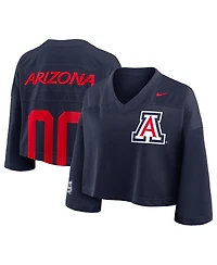 Nike Women's Navy Arizona Wildcats Cropped Mesh Fashion Jersey