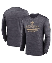 Nike Men's Black New Orleans Saints Sideline Velocity Performance Long Sleeve T-Shirt