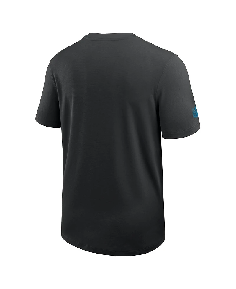 Nike Men's Black Carolina Panthers Sideline Uv Performance Coach Shirt
