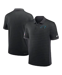 Nike Men's Black Carolina Panthers Sideline Victory Stripe Performance Polo Shirt