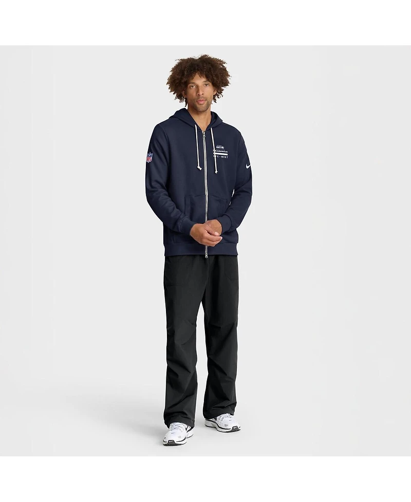 Nike Men's College Navy Seattle Seahawks Sideline Utility Player Performance Full-Zip Hoodie