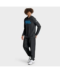 Nike Men's Black Carolina Panthers Sideline Pure Fury Performance Long Sleeve Hoodie T-Shirt