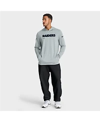 Nike Men's Silver Las Vegas Raiders Sideline Pure Fury Performance Long Sleeve Hoodie T-Shirt