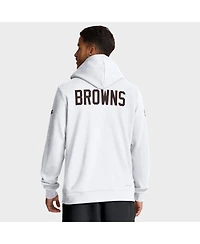 Nike Men's White Cleveland Browns Sideline Offensive Set Play Performance Pullover Hoodie