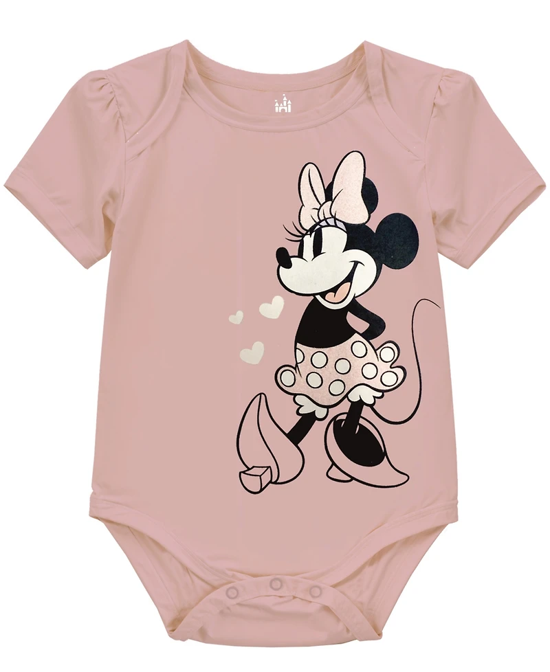 Disney Baby Girls 3-Pack Minnie Mouse Short Sleeve Bodysuit
