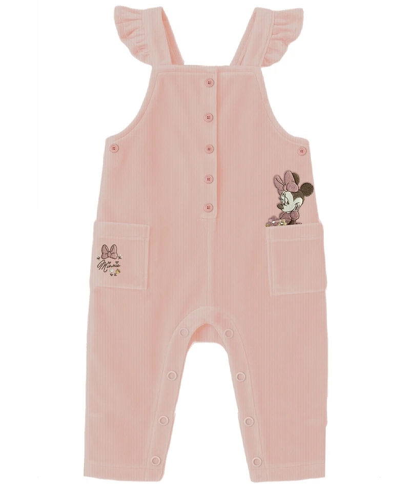 Disney Baby Girls 2-Piece Minnie Mouse Top and Corduroy Overall Set