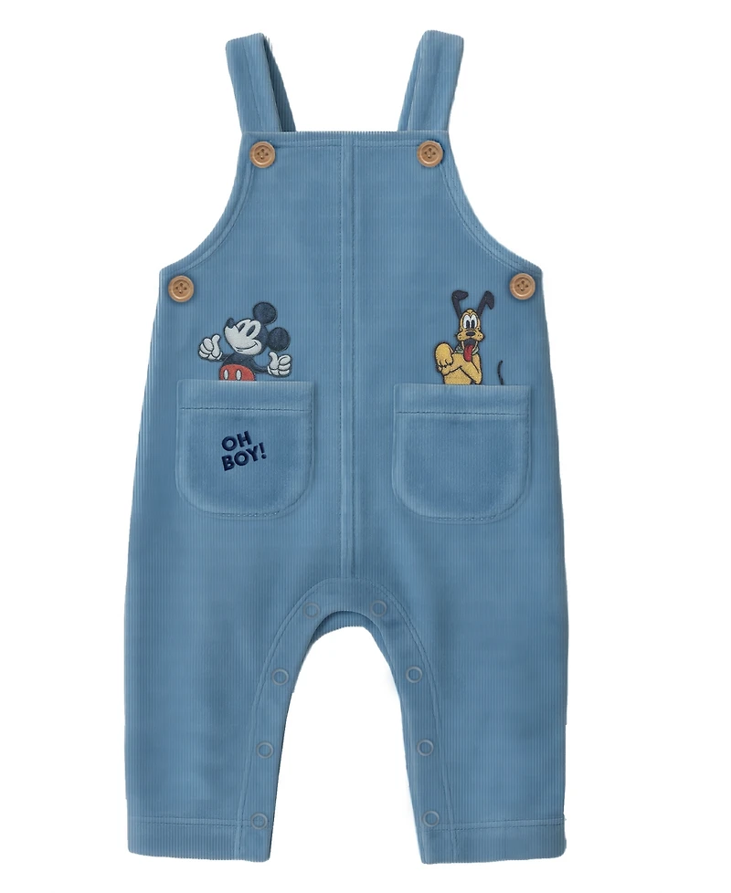 Disney Baby Boys 2-Piece Mickey Mouse Corduroy Top and Overall Set