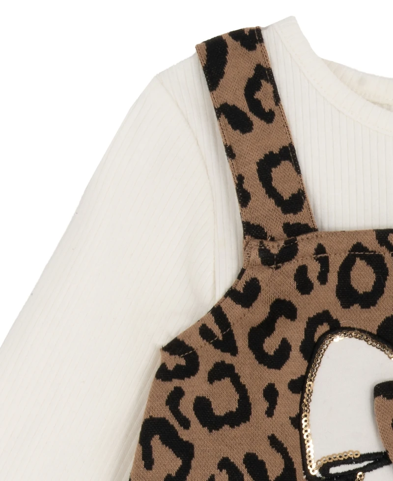 Rare Editions Baby Girls 2-Piece Cheetah Print Jumper Bodysuit Set