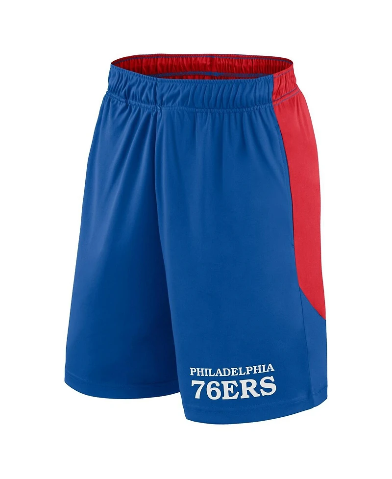 Logo Athletic Men's Royal/Red Philadelphia 76ers Launch Performance Shorts