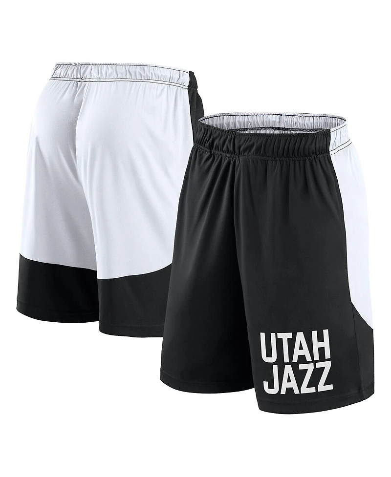Logo Athletic Men's Black/White Utah Jazz Launch Performance Shorts