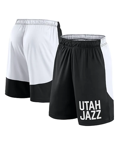 Logo Athletic Men's Black/White Utah Jazz Launch Performance Shorts
