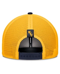 Nike Men's Navy/Gold West Virginia Mountaineers Legacy Arch Rise Performance Trucker Adjustable Hat