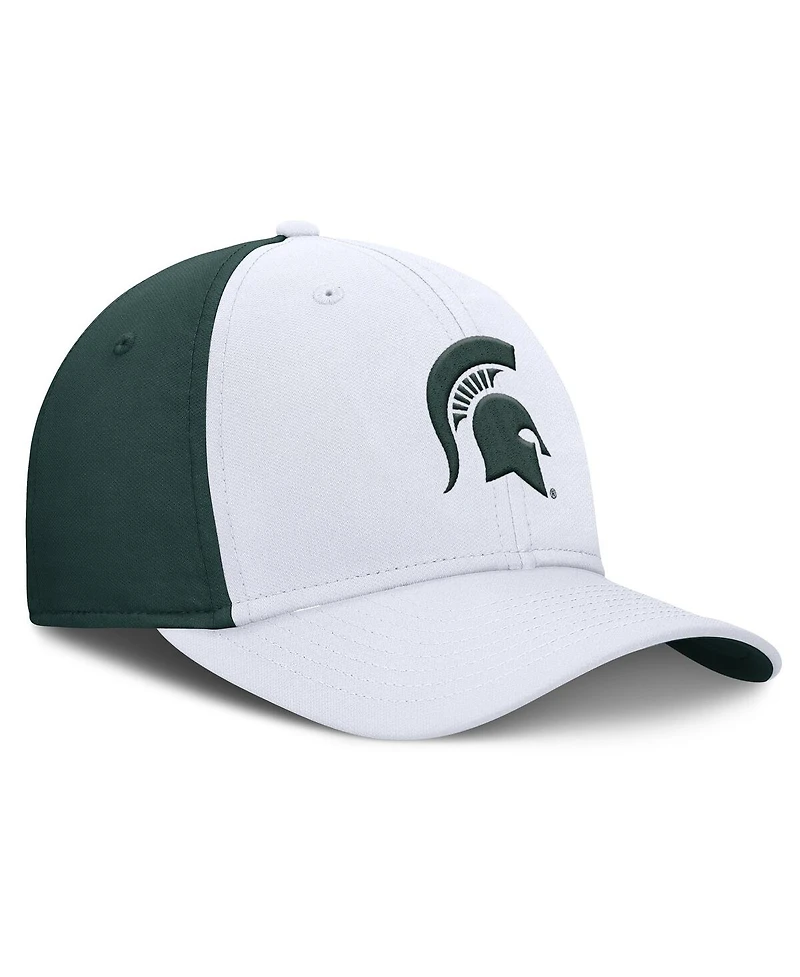 Nike Men's White/Green Michigan State Spartans 2025 Sideline Rise Local Performance Flex Hat